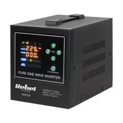 Inverter čisti sinus REBEL POWER-500-LFP4, 12V 230V 500VA/300W