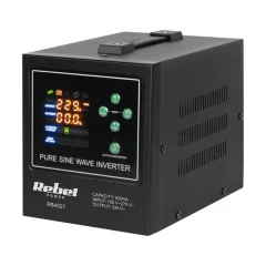 Inverter čisti sinus REBEL POWER-800-LFP4, 12V 230V 800VA/500W