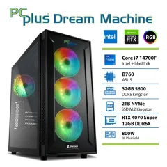 PCPLUS Dream Machine Core i7-14700F/32GB/2TB/RTX 4070 Super 12GB gaming namizni računalnik