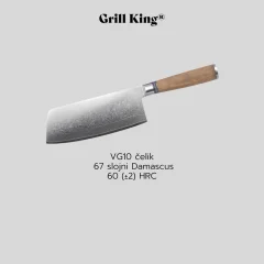 Grill King Damascus azijski nož šefa kuhinje, 18 cm