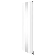 Ovalni zrcalni radiator in ventili - 1800 mm x 500 mm - beli