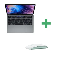 Obnovljeno - kot novo - MacBook Pro Touch Bar 13" 2019 Core i5 2,4 Ghz 8 Go 256 Go SSD Srebro + Magic Mouse Zelena