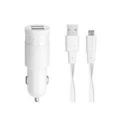 Avtopolnilec RivaPower VA4223 WD1 Bela 3,4A / 2xUSB + microUSB kabel 1,0 m