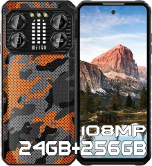 IIIF150 B2 Pro 24/256GB, oranžna pametni robustni telefon Android 13, 10000mAh 108MP+24MP nočni vid