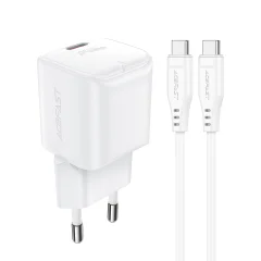 Polnilec Mini PD 20W GaN + kabel USB-C, bel