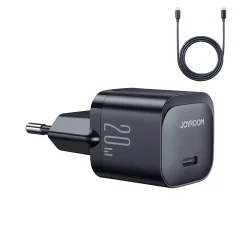 Stenski polnilnik USB-C PD 20 W + kabel USB-C JR-TCF02 črn