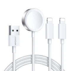 Kabel 3v1 Kabel USB-A z induktivnim polnilcem + 2x iPhone Lightning 1.2m bel