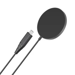 Magnetno induktivni polnilec za iPhone 15W MagSafe, črn