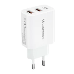 Omrežni polnilec 100-240V 30W USB-C 2x USB-A bel