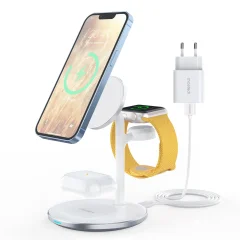 Apple T585-F 3v1 iPhone 12/13 AirPods Pro Watch polnilna postaja polnilec - bel