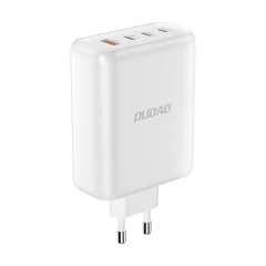 Omrežni polnilec GaN USB-A / 3x USB-C PD 140W, bel