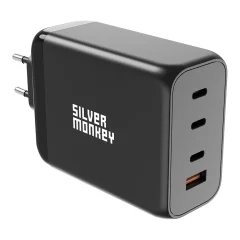 Zmogljiv GaN polnilec 200W 3xUSB-C PD USB-A QC 3.0 črn