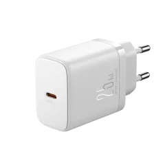 Hitri mali USB-C 25W stenski polnilec, bel