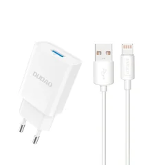 USB-A 2.1A 10W omrežni polnilec s kablom za iPhone USB-A - Lightning white