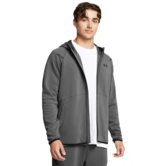 UA Hoodie Unstoppable Full-Zip Fleece, Castlerock/Black - XXL