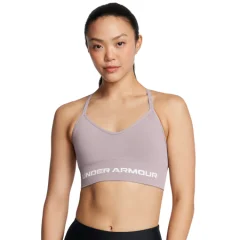 UA Women's Sports Bra Vanish Seamless Low, Tetra Grey/White - L