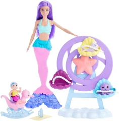 Mattel, Barbie Dreamtopia Babysitting Set z Lutko Sireno in Dodatki, Ve?barvno