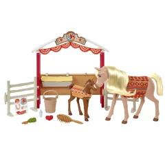 Mattel, Spirit the Indomitable Stable Set 2 figurice konja in dodatki, Ve?barvno