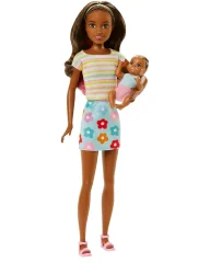 Mattel, Barbie Skipper Babysitter Set z Rjavolasko Lutko Manekenko in Dodatki, Ve?barvno