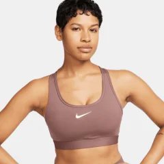 Nike Swoosh Padded Women's Bra, Medium Support, Smokey Mauve/White - XS