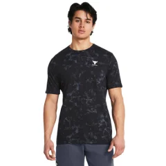 UA Project Rock Payoff Printed Graphic SS Shirt, Black - L