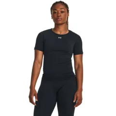 UA Women's Train Seamless Short Sleeve, Black/White - S