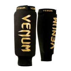 Venum Kontact Shin Guards, without foot, Black/Gold - XL