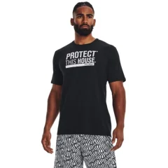 UA Protect This House SS Shirt, Black/White - XXL