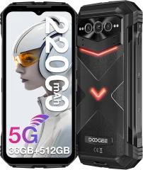 DOOGEE VMAX PLUS 5G 36/512GB, črna pametni robustni telefon Android 14，22000mAh 200MP+32MP+20MP nočni vid