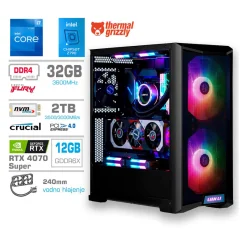 Računalnik MEGA TWR S10 i7-12700K/RTX4070 Super/32GB/2TB/1000W/Brez OS/črn RGB