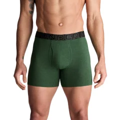 UA Performance Cotton 6in 3-Pack Boxerjock, Green Medium Heather - XL