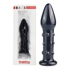 STEKLENI ANALNI ČEP Lovetoy Glass Romance Black 5,5''