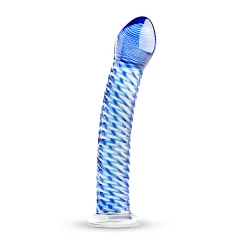 Steklen dildo Blue Lined