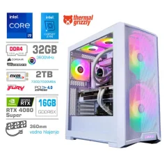 Računalnik MEGA TWR S10 i9-13900K/RTX4080 Super/32GB/2TB-4.0/1000W/Brez OS/bel RGB