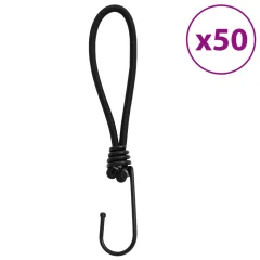 The Living Store Bungee elastična vrv s kavlji 50 kosov 17 cm - Bungee Vrv