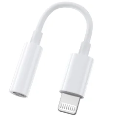 iLike AX5 Durable TPE adapter za zvočni kabel iz Lightning moškega na 3,5 mm vtič, bela različica DAC