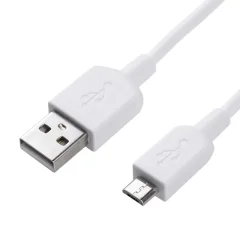 DCO Durable TPE univerzalni mikro USB v USB podatkovni in hitri polnilni kabel 2,4 A, 1 m, bel