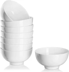 DOWAN komplet 8 majhnih skled za sladice, 296 ml – keramične sklede za žitarice, premera 11 cm – bele porcelanaste sklede za priloge, riž, sladoled, ovsene kosmiče, sadje, juho – primerne za