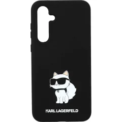 Originalen KARL LAGERFELD ovitek Samsung Galaxy A35 - IML NFT Choupette Body - črn silikonska zaščita - KLHCA35SMHCNPK