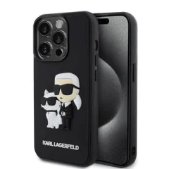 Originalen KARL LAGERFELD ovitek iPhone 13 Pro - Full Bodies 3D - črna trda zaščita - KLHCP13LSANKCPK