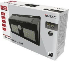 Entac 977966 Svetilka stenska solarna LED 4W 4000K 500lm s senzrjem