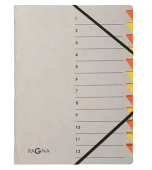 PAGNA organizator mapa Easy Grey, A4, 12 predelkov, siva / oranžna