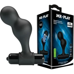 MR PLAY - ČRNI SILIKONSKI VIBRANT ANALNI ČEP