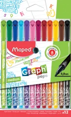 Maped fiber pero Graph, Peps medium Deco, etui 12