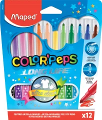 Maped fiber svinčniki COLOR, PEPS, kartonska škatla 12