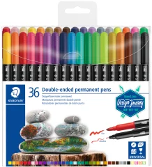 STAEDTLER permanentna peresnica z dvojnimi vlakni, etui 36