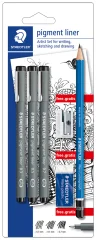 STAEDTLER Pigmentliner, Artist Set, črna, pretisni omot