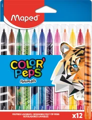 Maped Fiber Pen COLOR, PEPS Živali, kartonska škatla 12