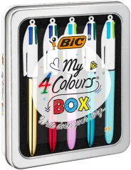 BIC izvlečni kemični svinčnik 4 Colors Collection, kovinska škatla 5