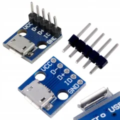 Rosfix Gniazdo Micro USB 5 Pin zvarjeno na PCB ploščo